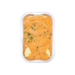 Box of Mushroom agnolotti, mushroom rosee