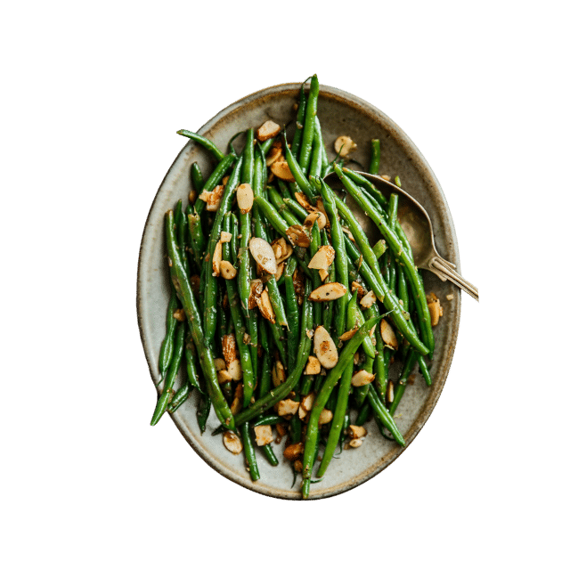 Image of French bean almondine without background