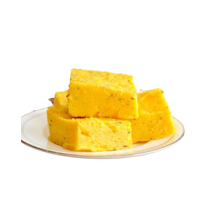 yellow colored sweet and dessert in a plate