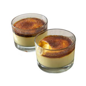2 sweet and dessert in a glass bowl