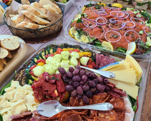 catering Different Fresh foods of tavola placed on the table